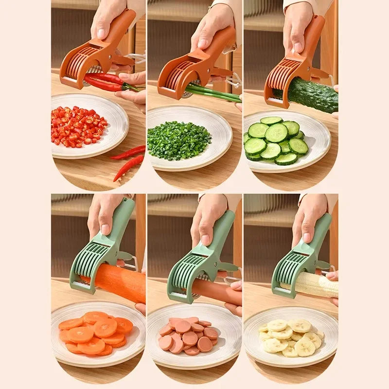 HooFun Kitchen Tools Stainless Steel Vegetable and Fruit Slicer Multi