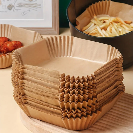50 Packs of Non Stick Paper Lined with Air Fryer for Baking and