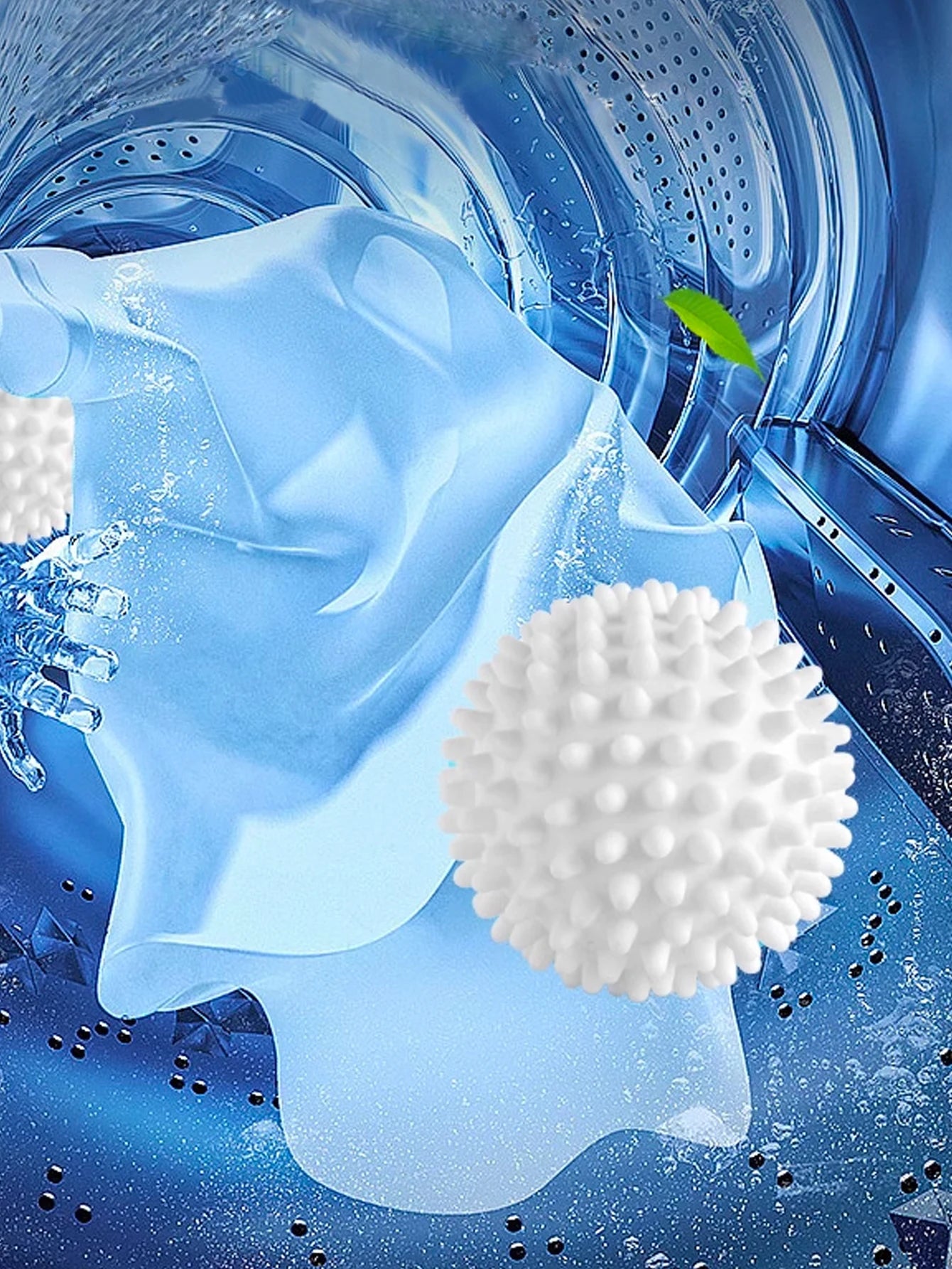 TPR Anti Winding Laundry Ball Circular Pure White Magic Cleaning Drum