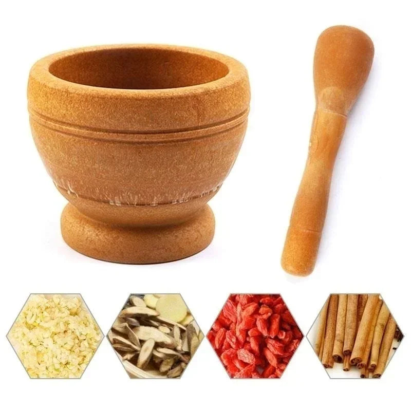 Resin Setmortar and Pestle Garlic Herb Spice Mixing Grinding Crusher