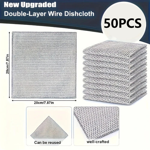 Thickened Steel Wire Cleaning Cloth Non-Scratch Double-layer Iron