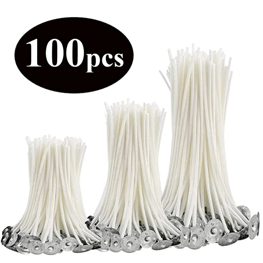 Multiple Sizes Waxed Cotton Thread Candle Wick 100pcs/set Smokeless