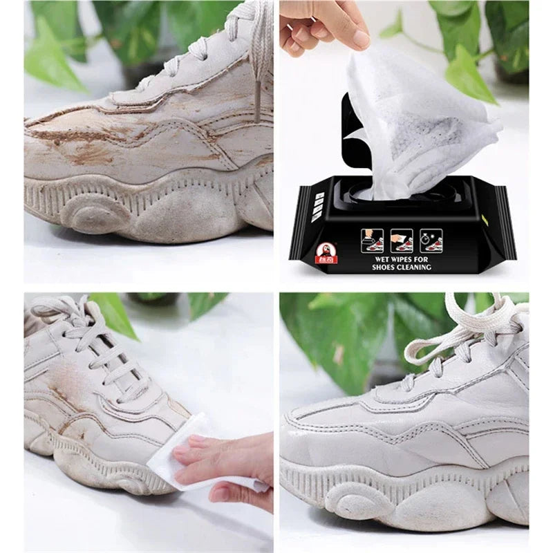 12Pcs/30Pcs Disposable Shoes Clean Wipes Portable White Shoes Cleaning