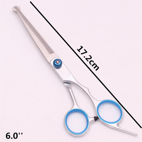 6.0'' Pet Grooming Safety Scissors Hair Cutting Curved Thinning Comb