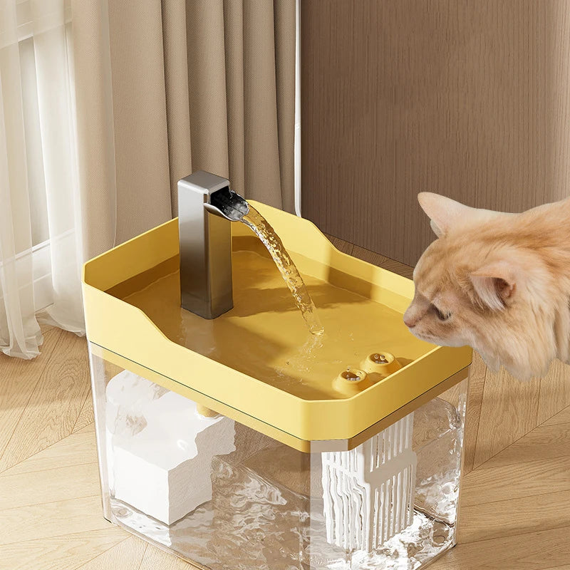 Transparent cat water dispenser plug-in automatic water drinker