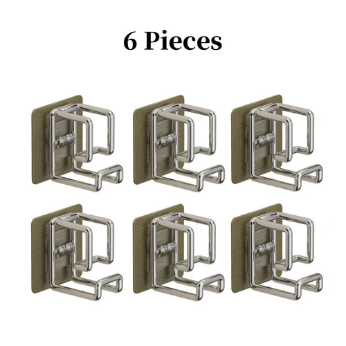 1/2/4/6Pcs Stainless Steel Washbasin Hook Multifunction Punch-free