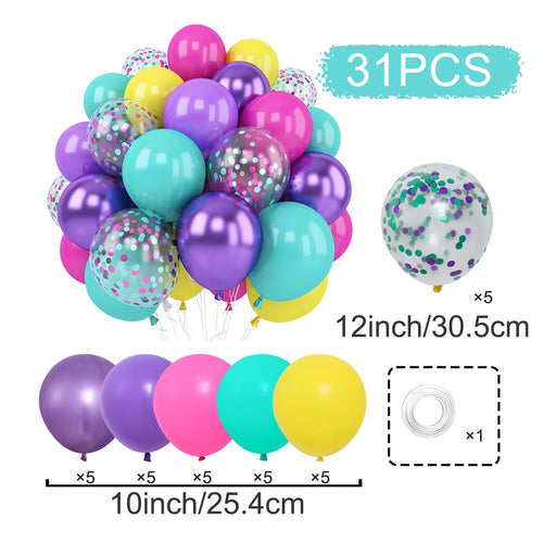 31/36/37/51/101Pcs Metallic Balloons Pearl White Latex Balloon Gold