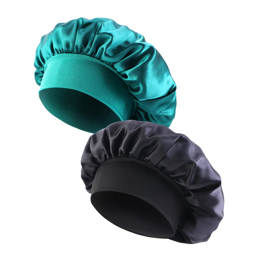 New Satin Wide Brim Nightcap Silky Bonnet Hair Wrap for Sleeping Sleep