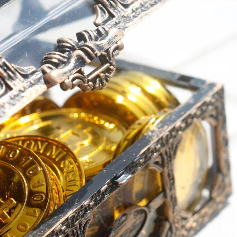 1Plastic Transparent Pirate Treasure Box Crystal Gem Jewelry Box