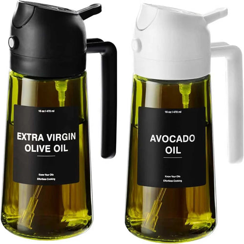 470 ml Oil Sprayer for Cooking,2-in-1 Olive Oil Dispenser and Oil