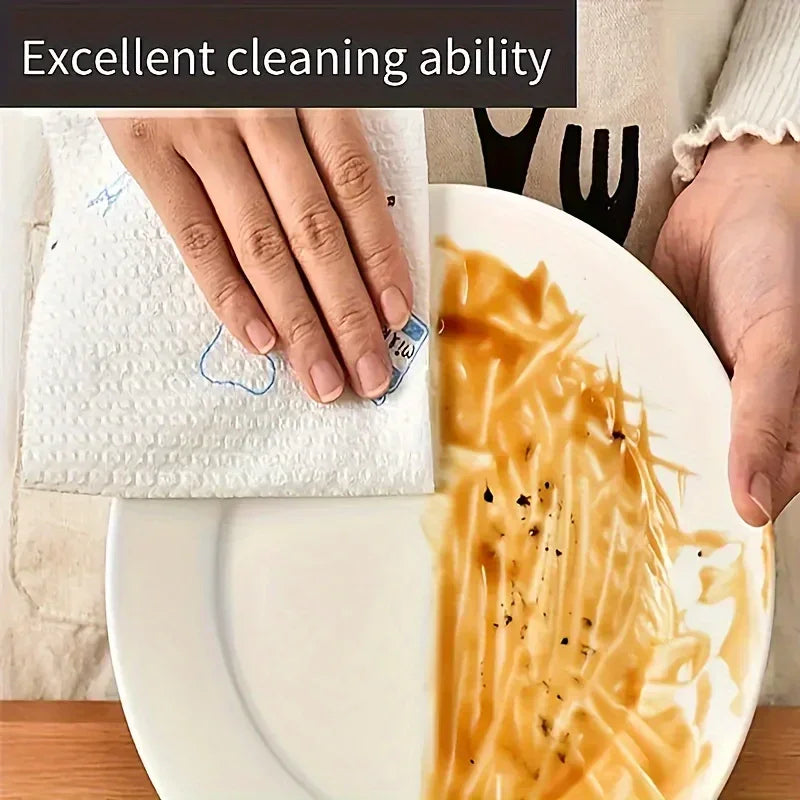 One-time dishcloth water wash dry wet dual-use non-stick oil rags