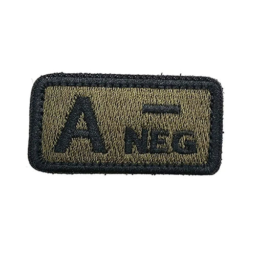 2.5*5CM,A B AB O POS-NEG Blood Type Badges Fabric Applique Embroidery