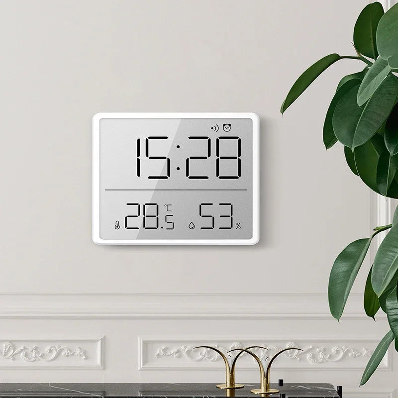 Ultra Thin Alarm Clock LCD Large Screen Digital Temperature Hygrometer