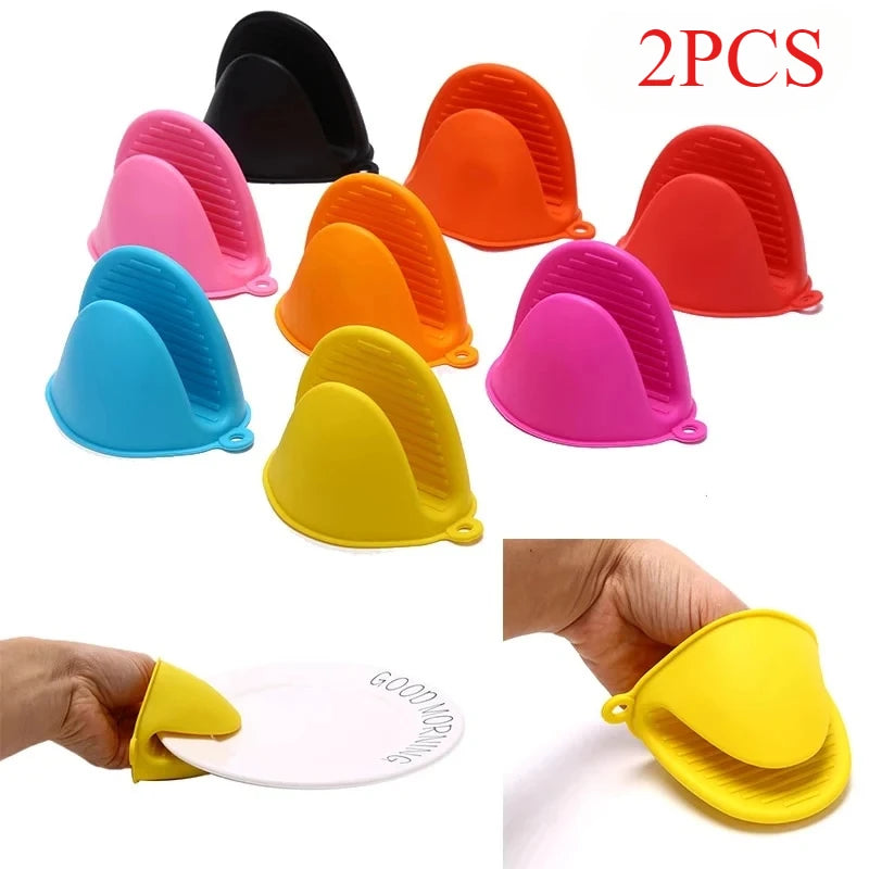 2pcs Thicken Baking  silicone oven mitts Microwave Oven Glove Heat