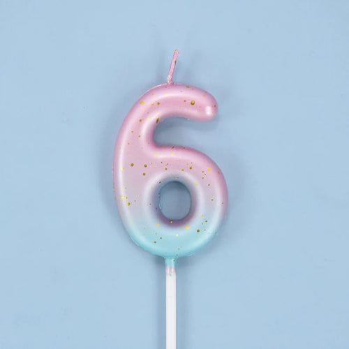 Happy Birthday Cake Decorated Interstellar Digital Colorful Candle