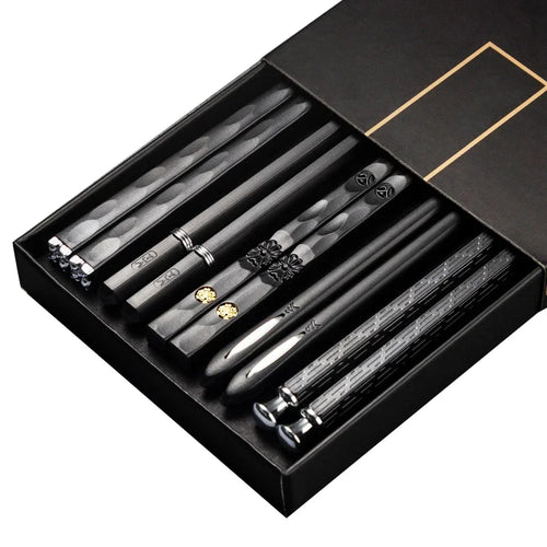 5Pairs High Quality Japanese Non-Slip Chopsticks Korean Home Hotel
