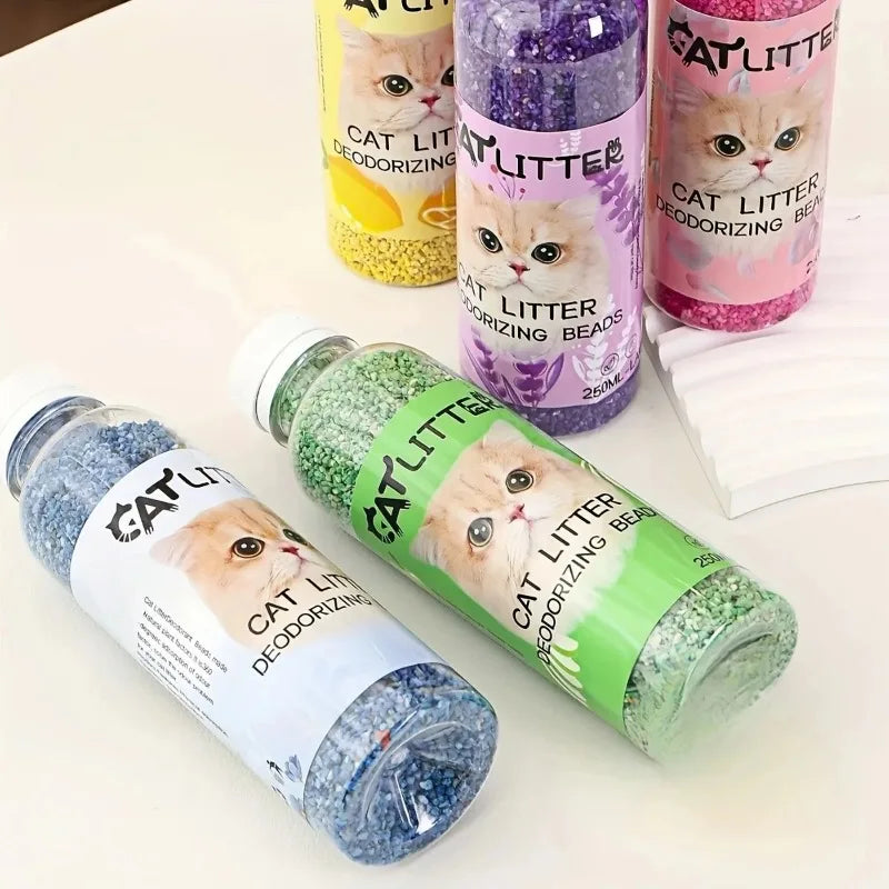 Cat Litter Deodorizing Beads Bottle - Odor Eliminator for Comfortable