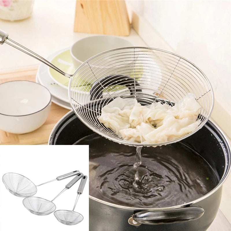 Oval Skimmer Stainless Steel Filter Mesh Oil Pot Food Filter Cookware