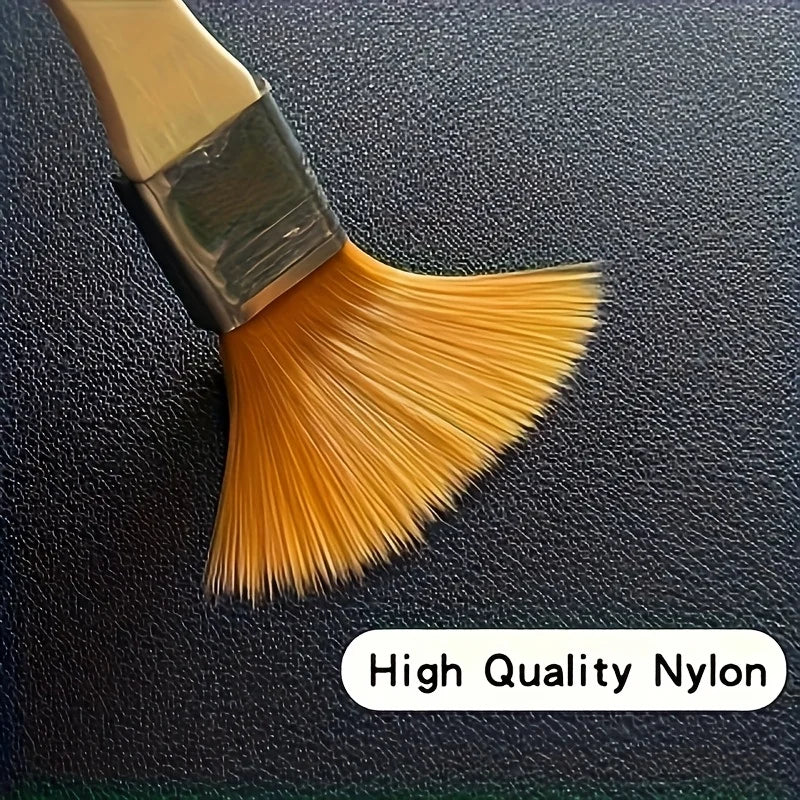 10Pcs Wooden Handle Nylon Bristle Paint Brush for Oil Painting,
