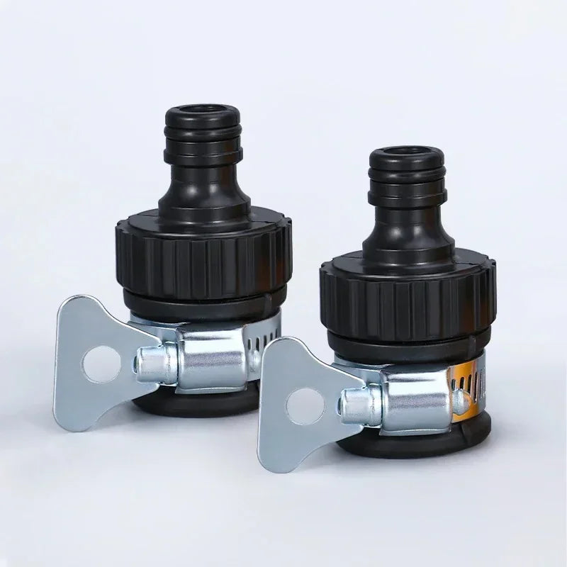2pcs Durable Universal Water Faucet Adapter Plastic Hose Fitting Quick