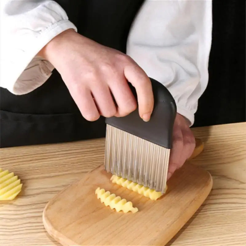Stainless Steel Potato Chip Slicer Dough Vegetable Fruit Crinkle Wavy
