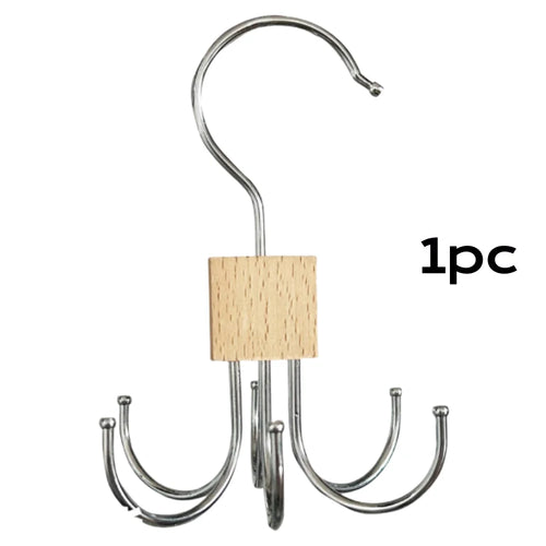 1/5pcs 360° Rotating Storage Hanger Hook Multi-Claw Bag Metal Belts
