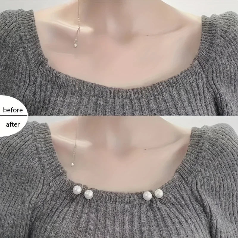 8PCS pearl non-slip safety pins Dress brooch decoration dress waist