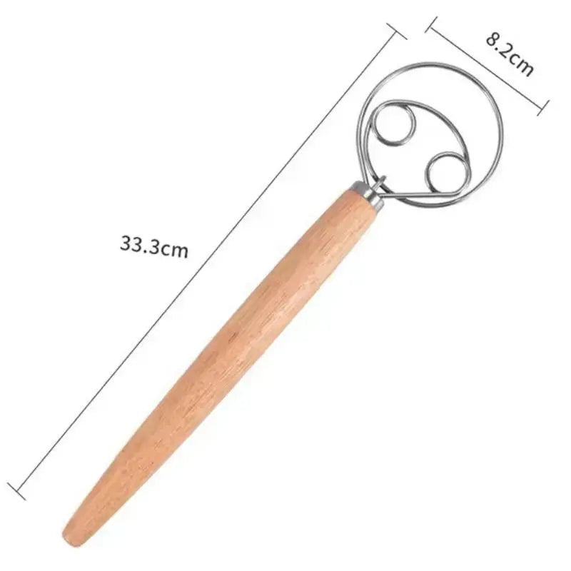 Large Hand Danish Dough Whisk Bread Mixer Stainless Steel Cake Pastry