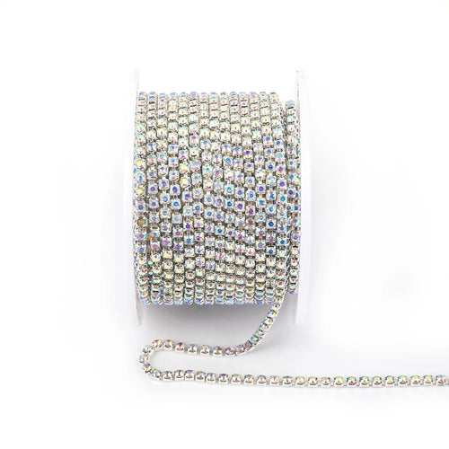 1Yard 10Yards/roll SS6-SS16 Glitter Crystal Rhinestone Chain Sew-On