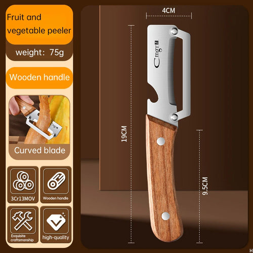 1pcs Stainless steel peeler with wooden handle for peeling and slicing