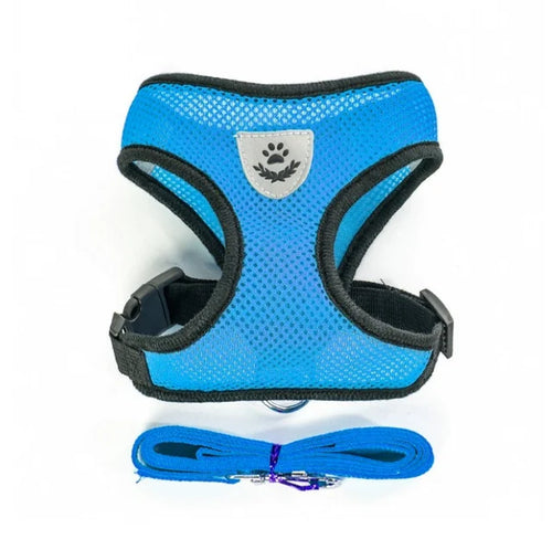 Cat Dog Harness with Lead Leash Adjustable Vest Polyester Mesh