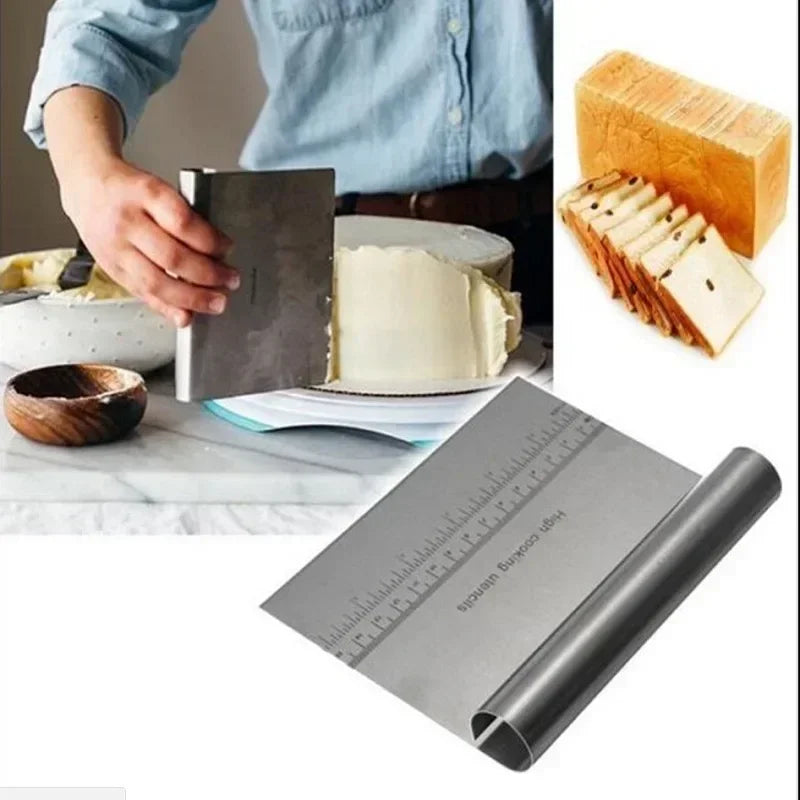 Stainless Steel Scale Cake Scraper DIY Dough Pastry Spatulas