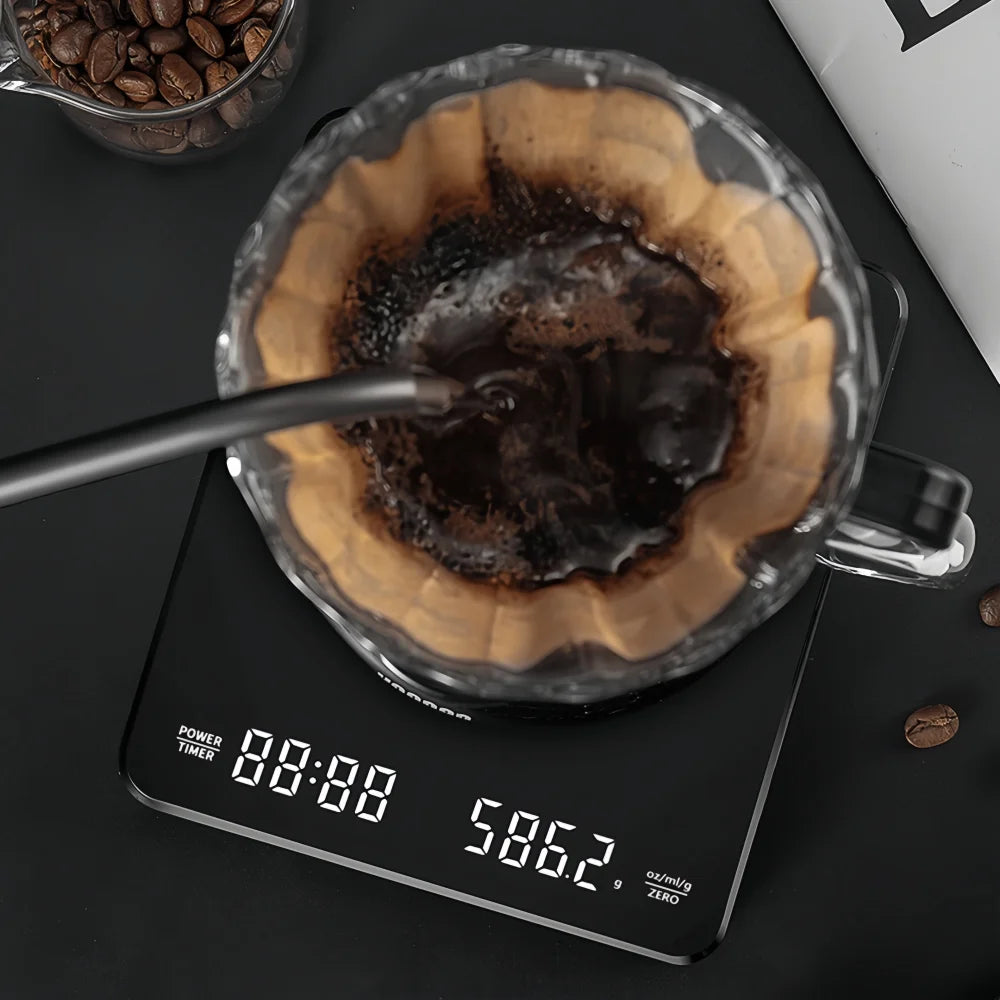 High-precision Electronic Coffee Scale with Waterproof Pad LED Display