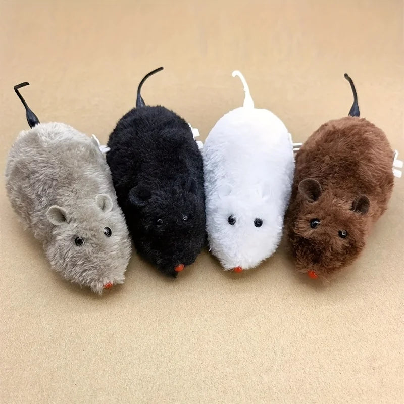 1/5pcs Fun and Interactive Plush Wind-Up Mouse Toy for Cats Dogs and
