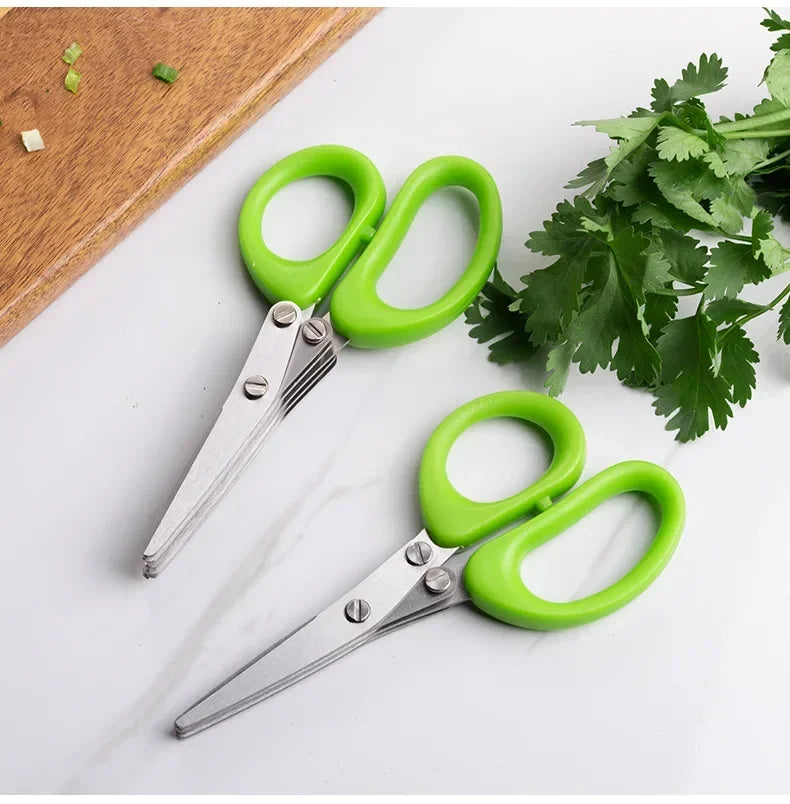 Multi-functional Stainless Steel 3/5 Layer Kitchen Scissors Pepper
