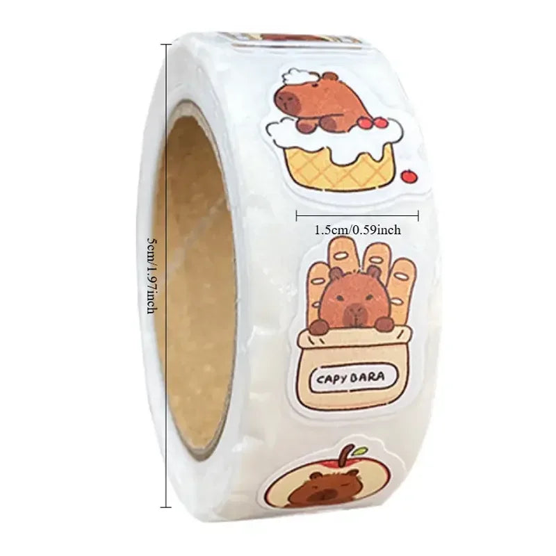 500 stickers capybara roll stickers high value cute cartoon decorative