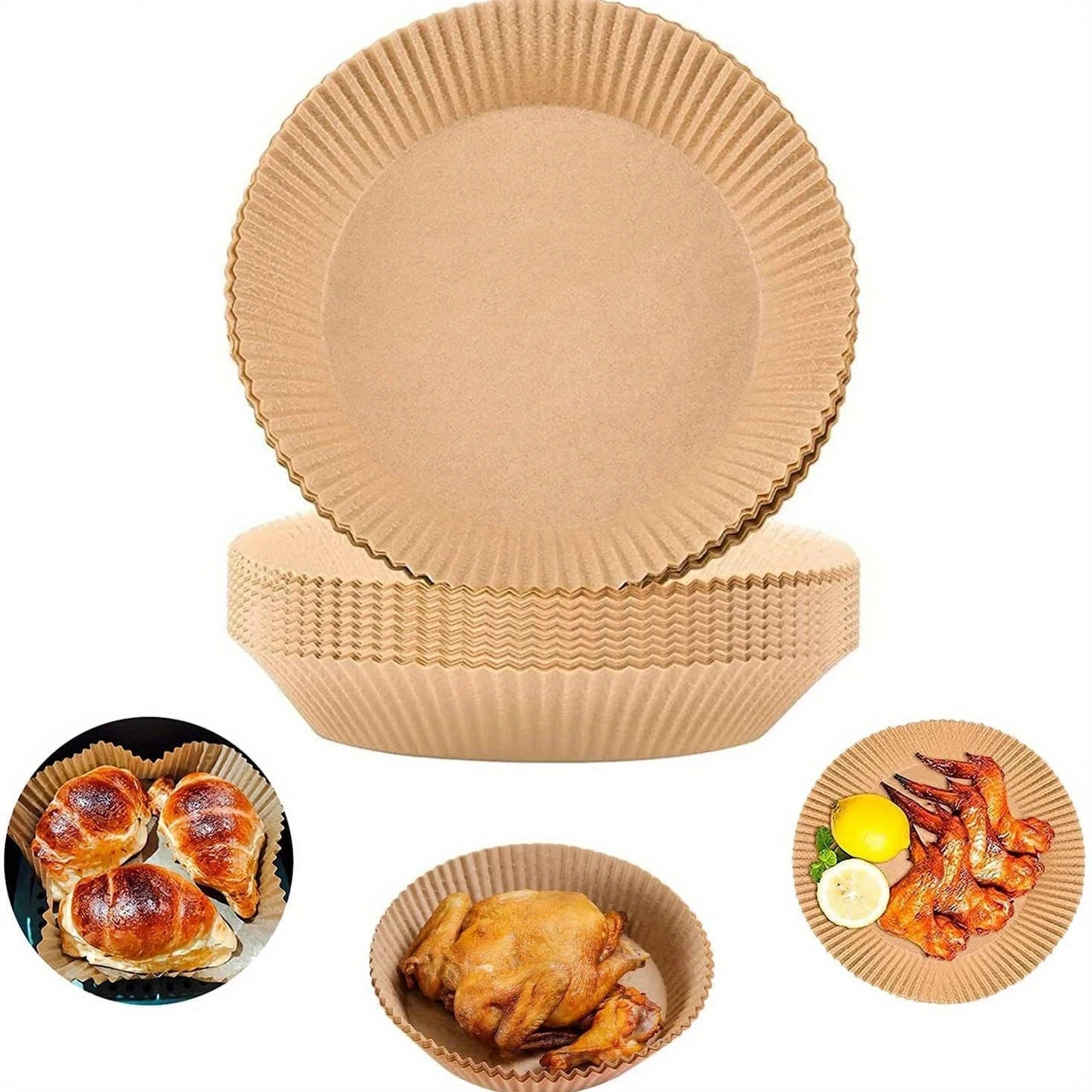 100Pcs Air Fryer Baking Paper Liner Oil-proof Disposable Parchment