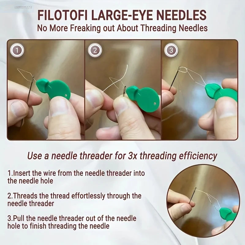 40 pieces of large hole and large eye sewing needles DIY tools,