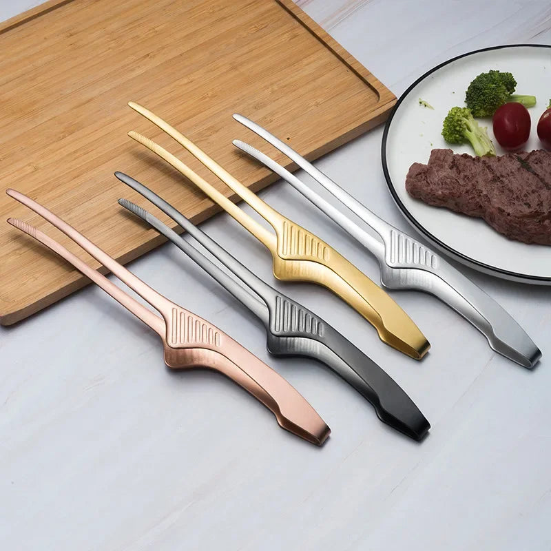 Stainless Steel Food Tongs Food Chief Tongs BBQ Tweezer Clip Stainless