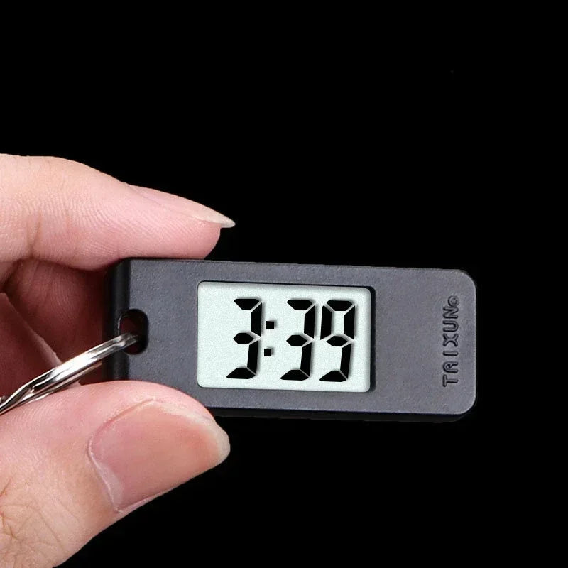 2025 Mini Electronic Clock Keychain - Elliptical, Digital Display.