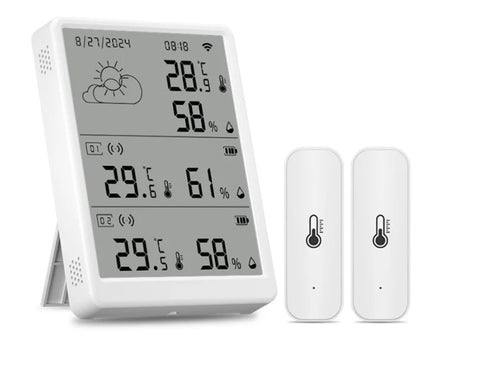 Tuya WiFi+RF433 Temperature And Humidity Sensor Sets Screen Display