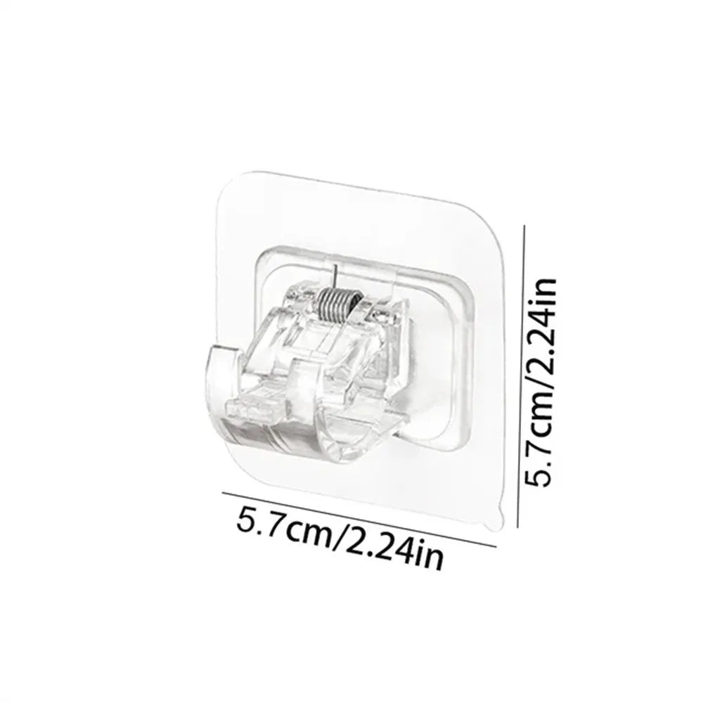 Set of 2/4/8 Self Adhesive Hooks Punch-free Curtain Rod Clip Hook