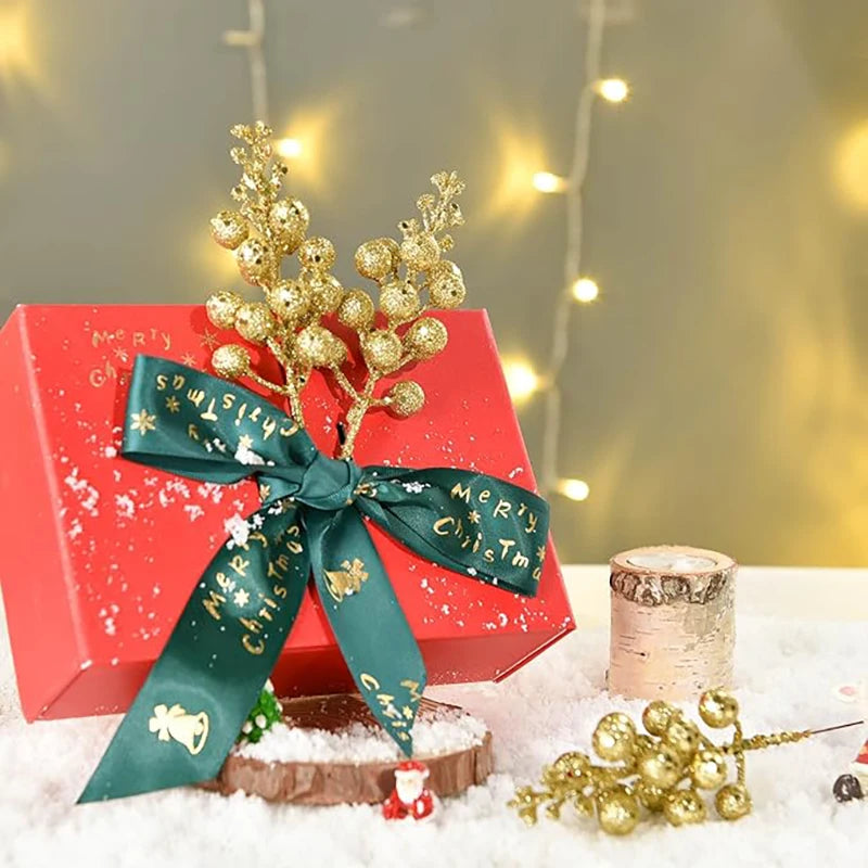 10Pcs Christmas Decoration Artificial 15heads Sparkling Berry Bouquet