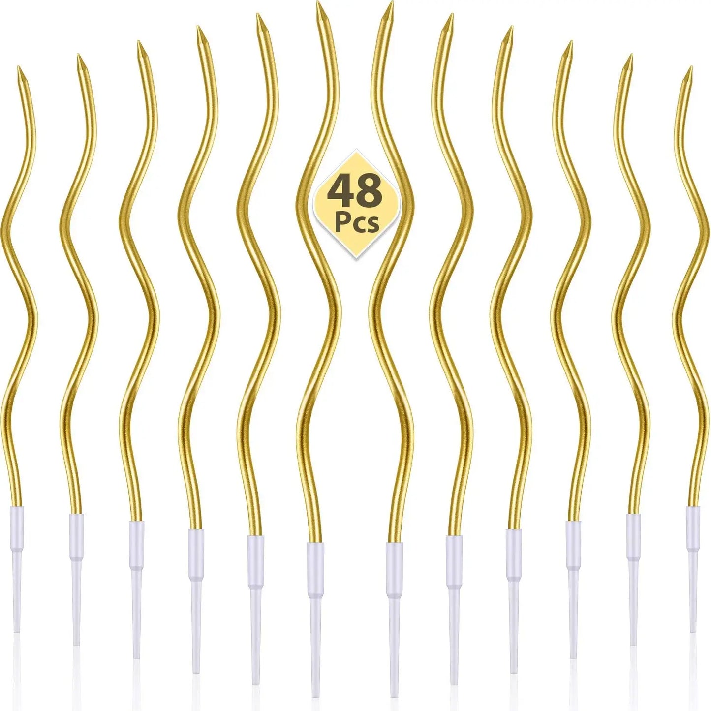 6/12/48pcs Birthday Candles Spiral Cake Candles  Long Thin Cake