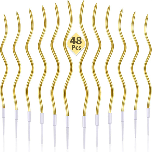 6/12/48pcs Birthday Candles Spiral Cake Candles  Long Thin Cake