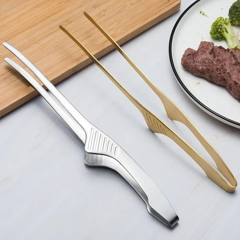 Stainless Steel Food Tongs Food Chief Tongs BBQ Tweezer Clip Stainless
