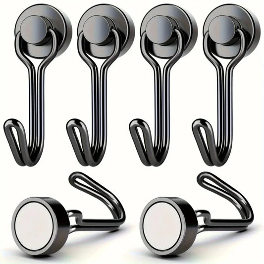 20pcs black Magnetic Hooks Heavy Duty Neodymium Rare Earth Magnetic