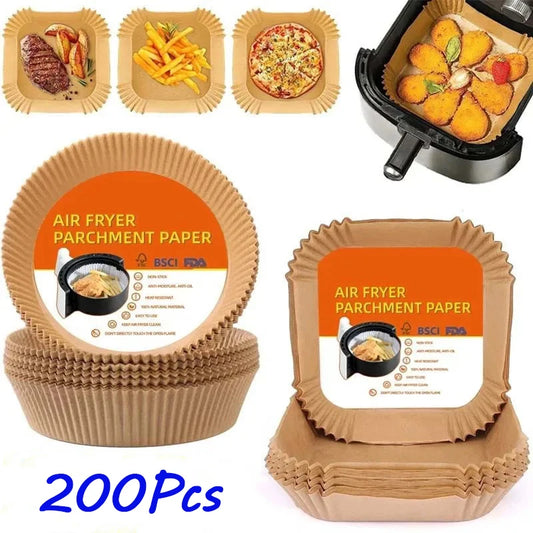 50/100/200Pcs Air Fryer Baking Paper Non-Stick Airfryer Baking Papers