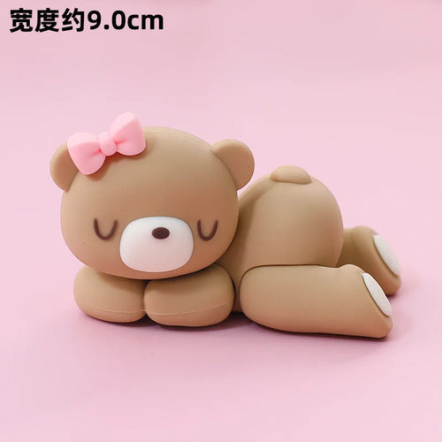 Pink Blue Bear Cake Topper Bear Doll Ornaments Insert Birthday Cake