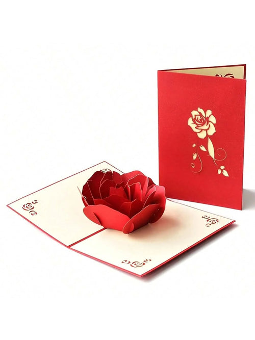 3D Pop-Up Happy Birthday Rose Card - Perfect for Anniversaries,